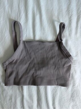 Ribbed Square-Neck Sport Bra
